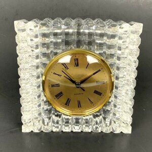 Illusions 24% Full Lead Crystal Quartz Clock Made In Czech Republic With Box